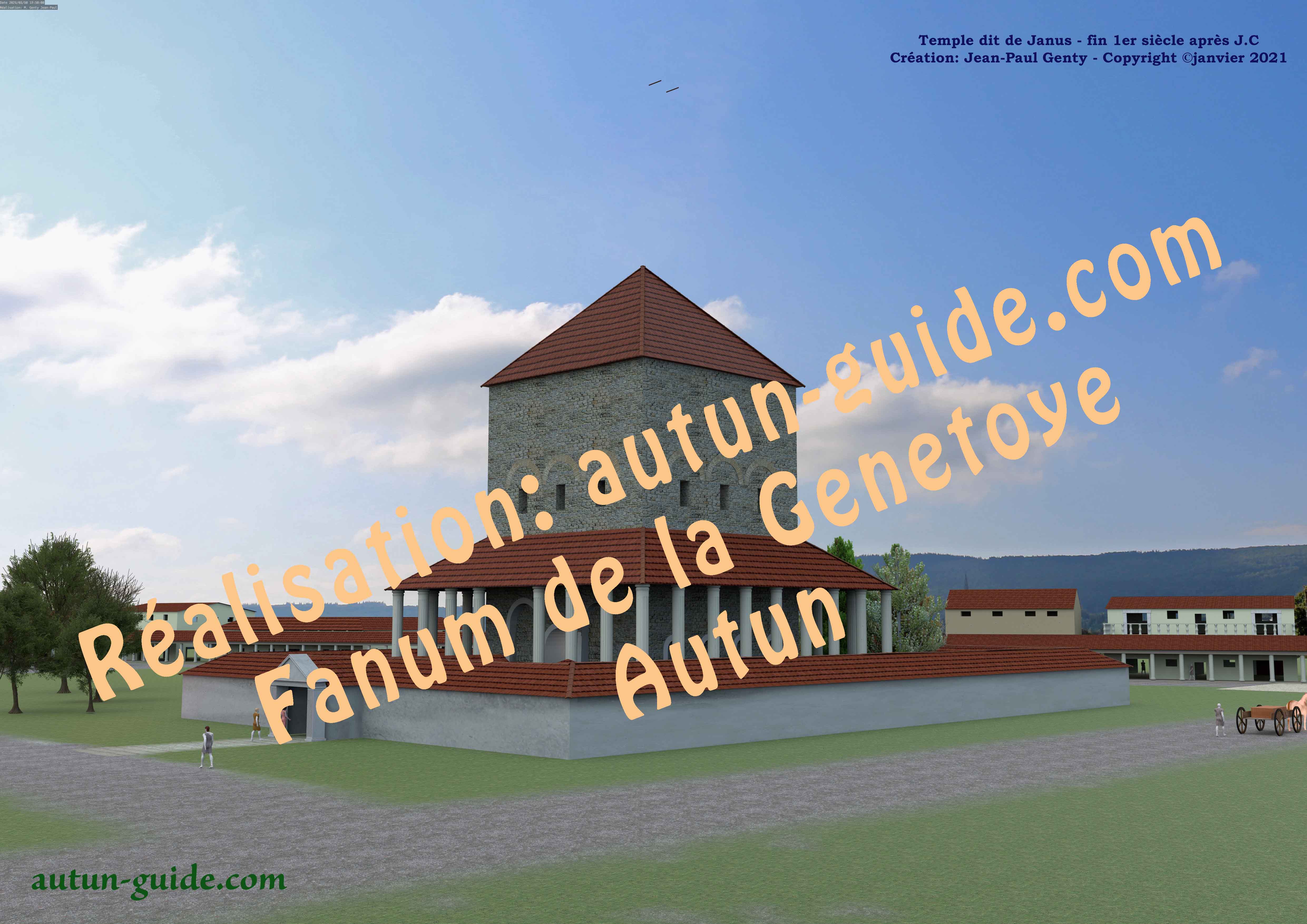 planche 3D reconstitution du fanum d'Autun planche 3D reconstitution du fanum d'Autun